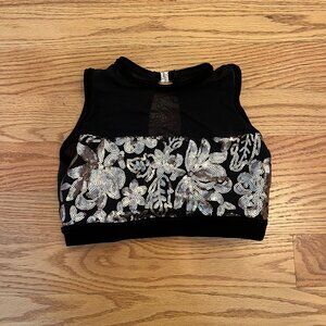 Dance Costume - Details Dancewear Gold Mesh Velvet Top